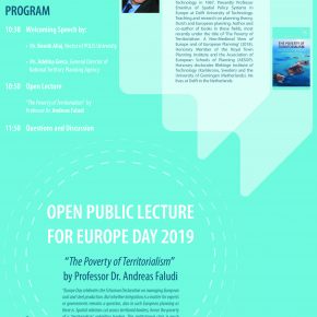 Andreas Faludi's talk at Polis University and Co-Plan, celebrating Europe Day.